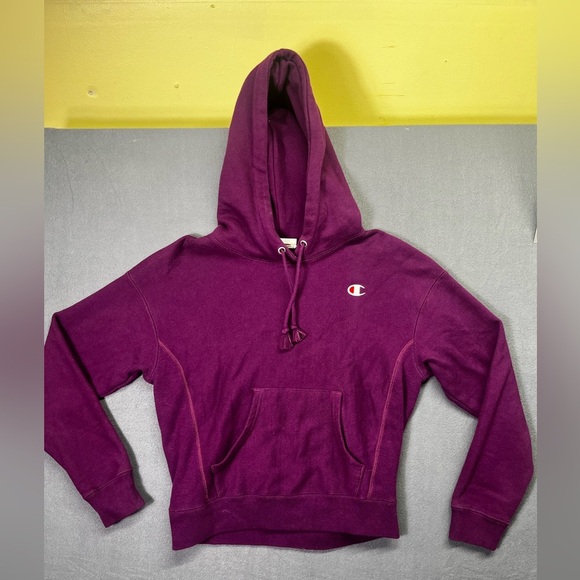 Champions Reverse Weave Hoodie Sweatshirt Mens S Purple Vintage Y2K 90s 1425 - Picture 1 of 8
